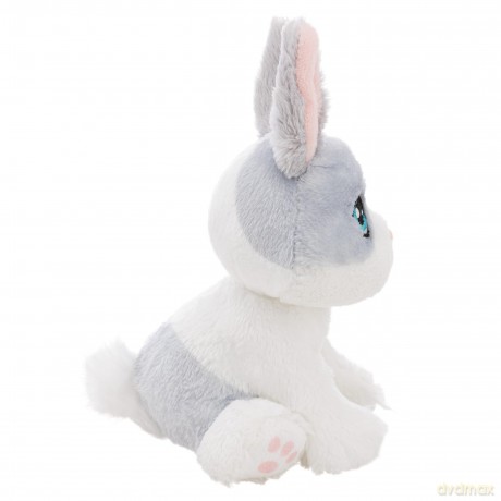 NICI Pluszak zajączek szary 12 cm siedzący w różowym koszyku