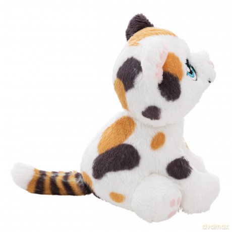 NICI Pluszak kot calico trójkolorowy 12 cm siedzący w niebieskim koszyku