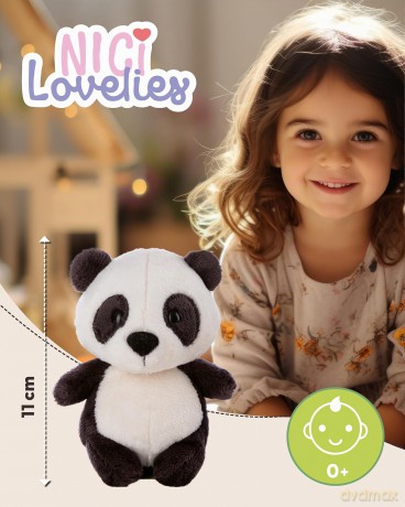 NICI Pluszak panda 11 cm w pudełku prezentowym 8 × 8,5 × 13 cm
