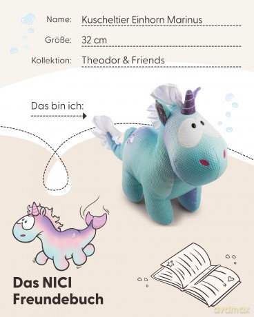 NICI Pluszak jednorożec Marinus 32 cm stojący