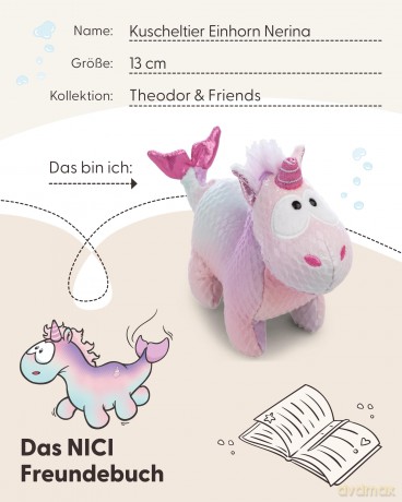 NICI Pluszak jednorożec Nerina 13 cm stojący