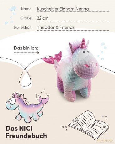 NICI Pluszak jednorożec Nerina 32 cm stojący