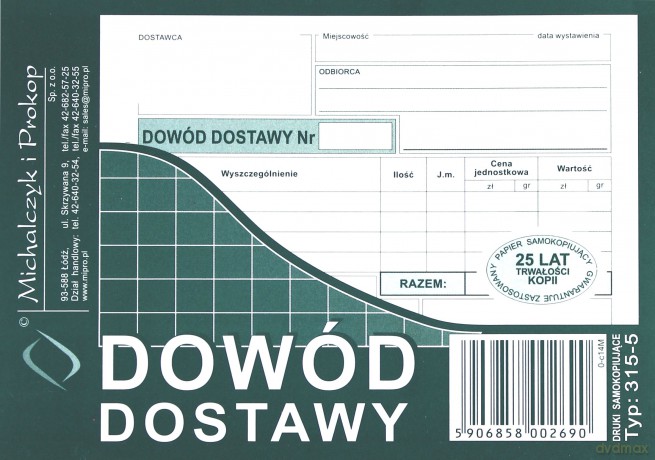Dowód dostawy A6