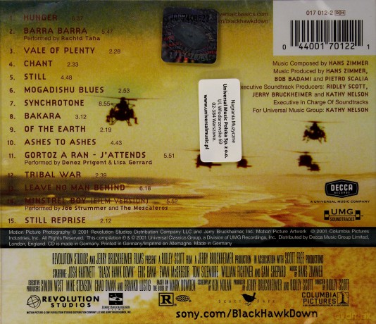 Black Hawk Down soundtrack (Helikopter w Ogniu) [CD]