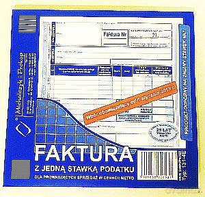 Faktura 2/3 A5 z jedną stawką podatku