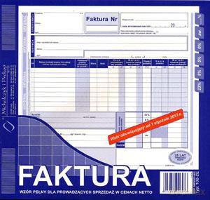 Faktura VAT 2/3 A4 102-2E pełna