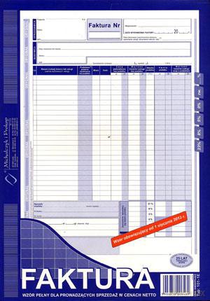 Faktura VAT A4 101-1E Pełna
