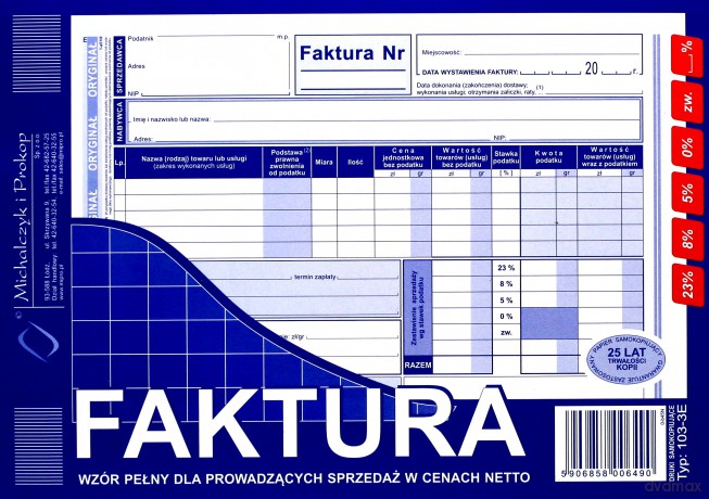Faktura VAT A5 103-3E Pełna