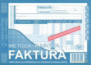 Faktura VAT A5 151-3E Metoda kasowa
