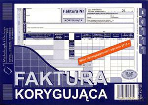 Faktura VAT korygująca A5 107-3E