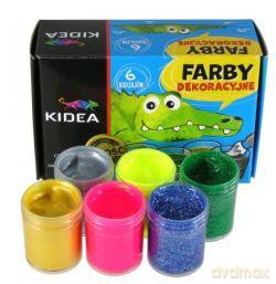 Farby dekoracyjne 6 kolorów Kidea FD6KKA