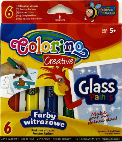 Farby do malowania na szkle 6 kolorów Kids Crative