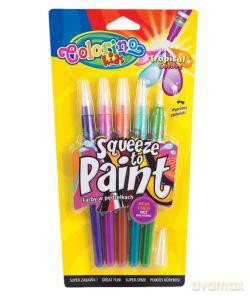 Farby w pędzelku 5 kolorów "tropical" Colorino