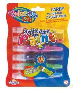 Farby w tubkach z pędzelkiem Colorino - 6 kolorów