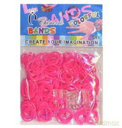 Gumki Loom Bands różowe neonowe