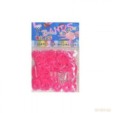 Gumki Loom Bands różowe neonowe