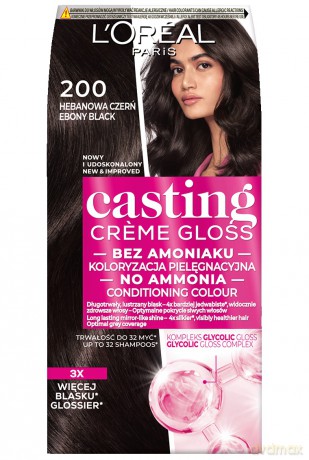LOreal Casting Creme Gloss Szampon koloryzujący Gama Lśniące Czernie 200 Hebanowa Czerń