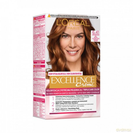 LOreal Excellence Creme Krem koloryzujący 6,41 Jasny Bursztynowy Brąz