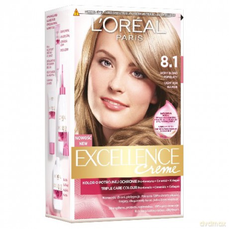 LOreal Excellence Creme Krem koloryzujący 8.1 jasny blond popielaty