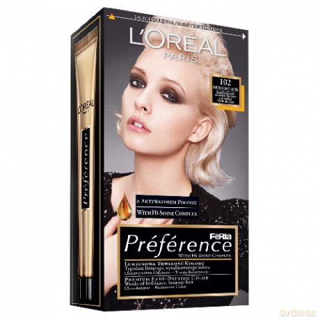 LOreal Feria Preference Bardzo Jasne Blondy Bardzo Jasny Blond Perłowy 102