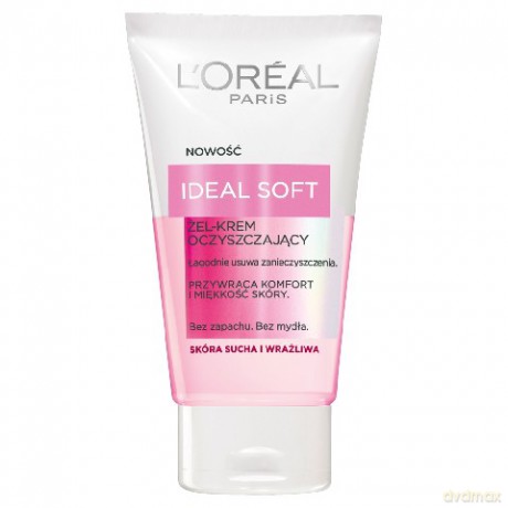 LOreal Ideal Soft Żel-krem oczyszczający do cery suchej i wrażliwej