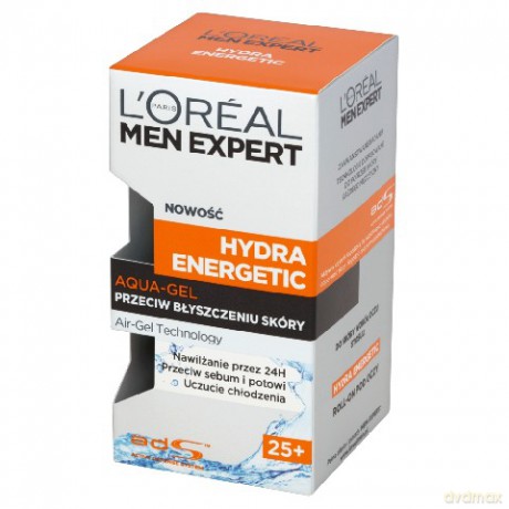 LOreal Men Expert Hydra Energetic Aqua Gel przeciw błyszczeniu skóry 25+ 50ml
