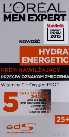 LOreal Men Expert Hydra Energetic Krem Nawilżający przeciw oznakom zmęczenia 25+ 50ml