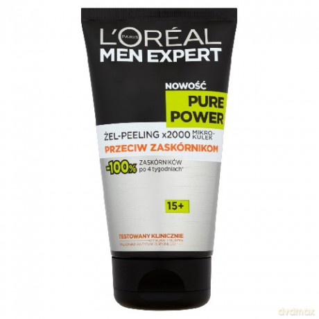 LOreal Men Expert Pure Power Żel-Peeling przeciw zaskórnikom 15+ 150ml