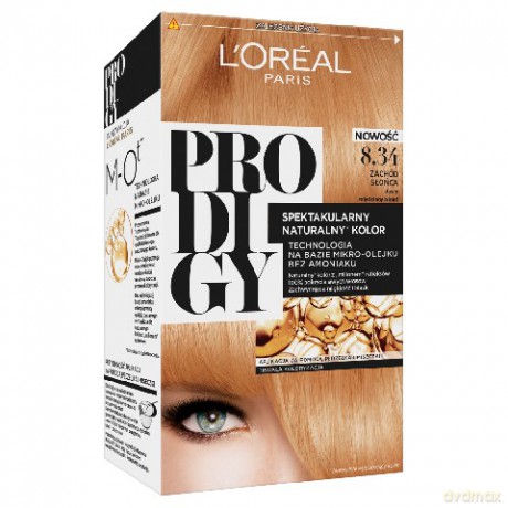 LOreal Prodigy 5 Farba do włosów 8.34 Zachód Słonca-jasny miedziany blond