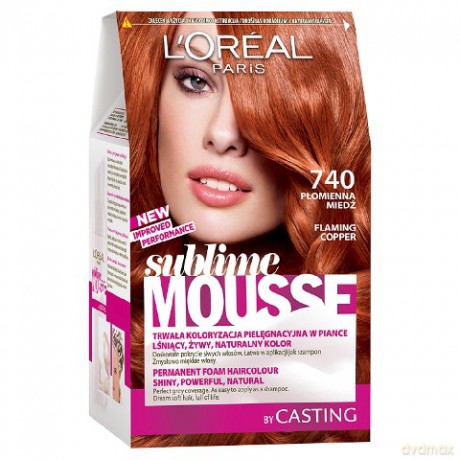 LOreal Sublime Mousse pianka koloryzująca 740 Płomienna Miedź