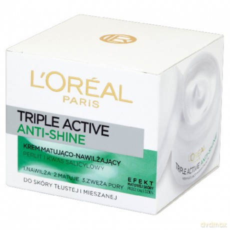 LOreal Triple Active Anti Shine Krem matująco Nawilżający