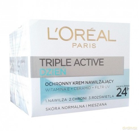LOreal Triple Active Dzień krem na Dzień ochronno - Nawilżający do cery normalnej i mieszanej
