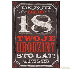 Karnet B6 18 urodziny 1432