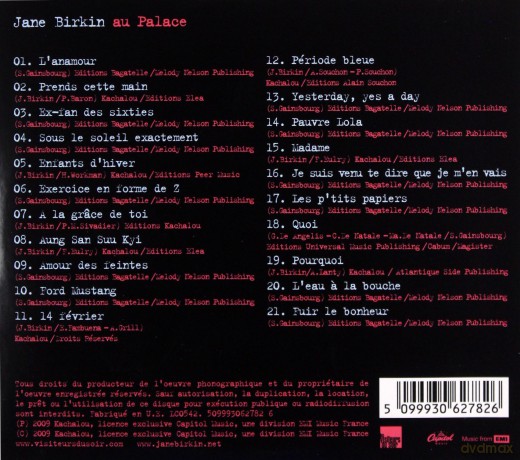 Jane Birkin: Au Palace (Live) [CD]