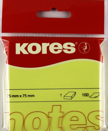 Karteczki samoprzylepne 75x75 mm Neon żółte