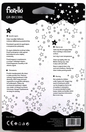 Klej brokatowy Fiorello 6 kolorów