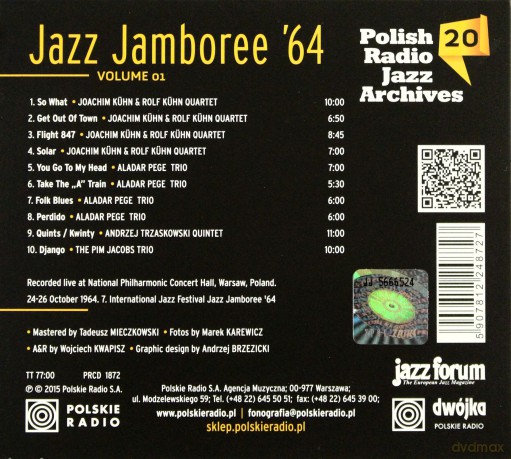 Polish Radio Jazz Archives vol. 20 Jazz Jamboree '64 vol. 1  [CD]