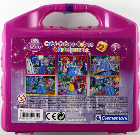 CLEMENTONI Klocki Cubes 12 elementów Kopciuszek 41135