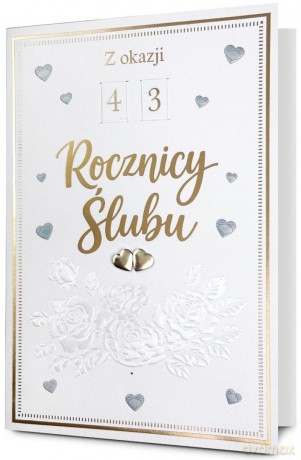 Karnet Rocznica Ślubu (wymienne cyfry)