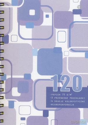 Kołozeszyt A4/120 kartek w kratkę 75 g PP z przekładkami