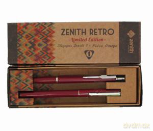 Komplet długopis Zenith 7 + pióro Omega w etui bordowe