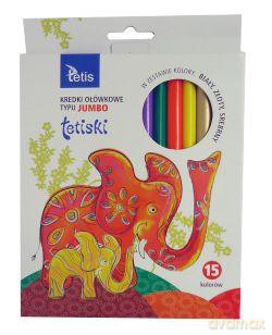 Kredki 15 kolorów trójkątne Jumbo Tetiski