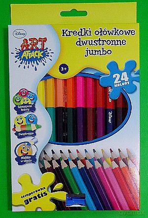 Kredki 24 kolory trójkątne Jumbo Art Attack Disney
