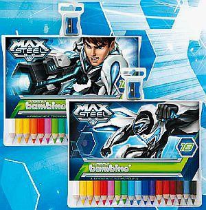Kredki Bambino 18 kolorów w drewnie Max Steel