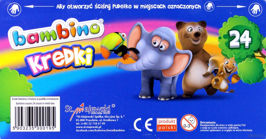 Kredki Bambino 24 kolory w metalowym pudełku