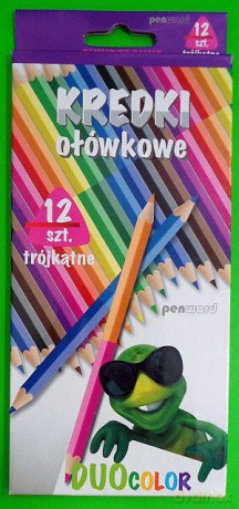 Kredki ołówkowe 12 kolorów trójkątne Bicolor