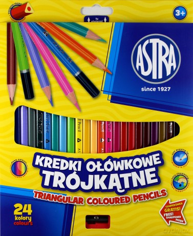 Kredki ołówkowe trójkątne 24 kolory