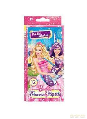 Kredki trójkątne 12 kolorów 18 cm w pudełku Barbie