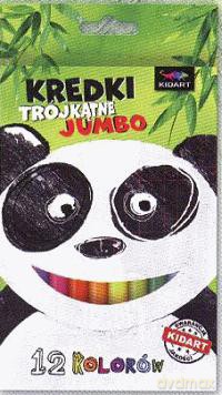 Kredki trójkątne 12 kolorów Jumbo Kidart