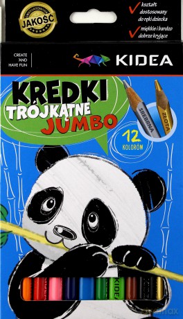 Kredki trójkątne 12 kolorów Jumbo Kidart